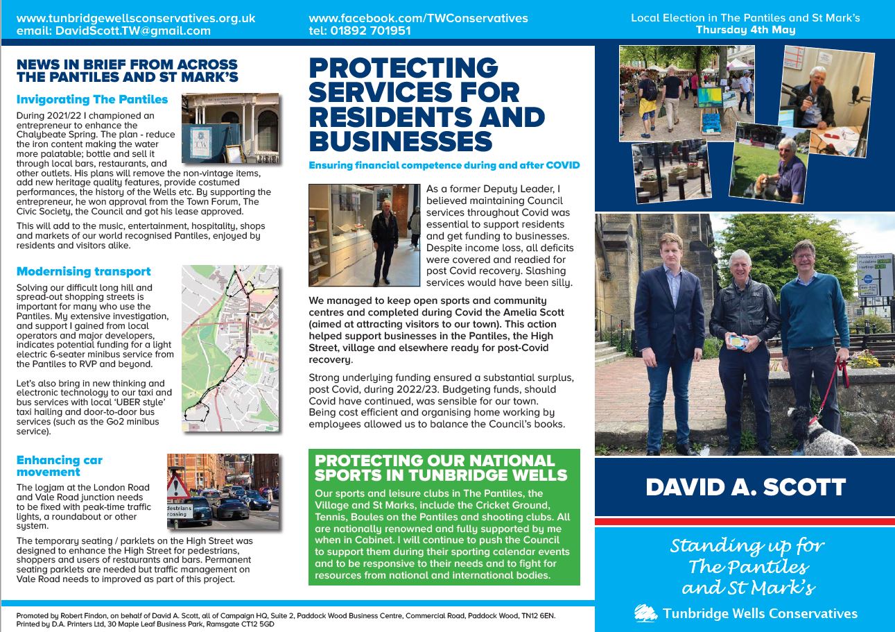 Pantiles and St. Mark's election leaflet page 1